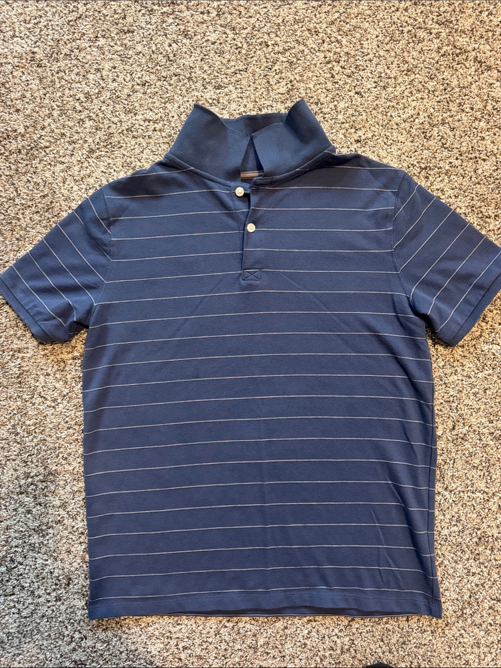 Cat & Jack (Sz XL) Navy Blue Striped Polo